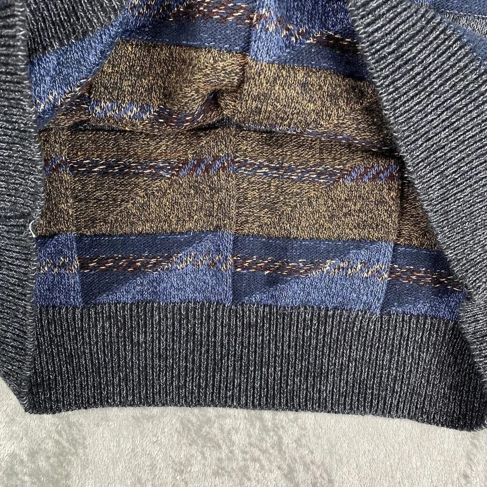 Vintage Croft & Barrow Sweater Mens XL Multicolor Geometric Textured Knit 90s